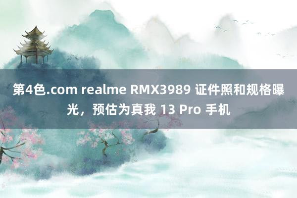 第4色.com realme RMX3989 证件照和规格曝光，预估为真我 13 Pro 手机