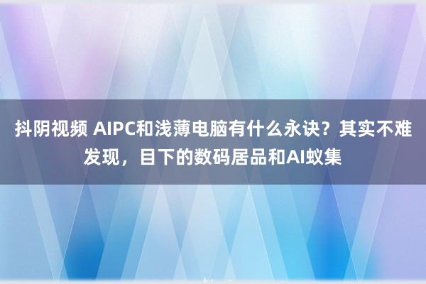 抖阴视频 AIPC和浅薄电脑有什么永诀？其实不难发现，目下的数码居品和AI蚁集