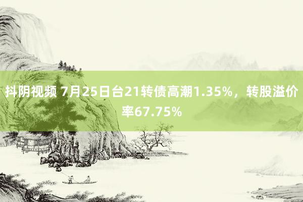 抖阴视频 7月25日台21转债高潮1.35%，转股溢价率67.75%