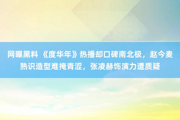 网曝黑料 《度华年》热播却口碑南北极，赵今麦熟识造型难掩青涩，张凌赫饰演力遭质疑