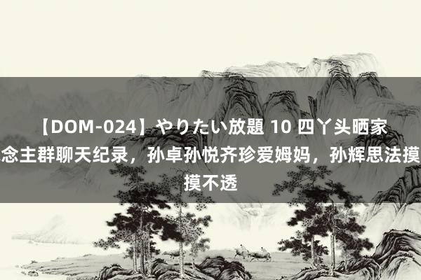 【DOM-024】やりたい放題 10 四丫头晒家东说念主群聊天纪录，孙卓孙悦齐珍爱姆妈，孙辉思法摸不透