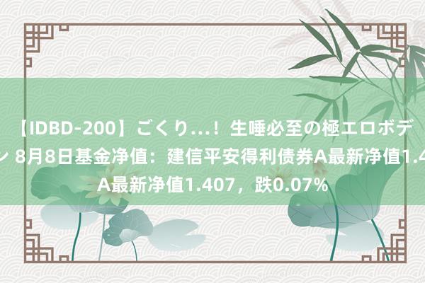 【IDBD-200】ごくり…！生唾必至の極エロボディセレクション 8月8日基金净值：建信平安得利债券A最新净值1.407，跌0.07%