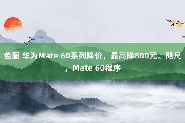 色图 华为Mate 60系列降价，最高降800元。咫尺，Mate 60程序