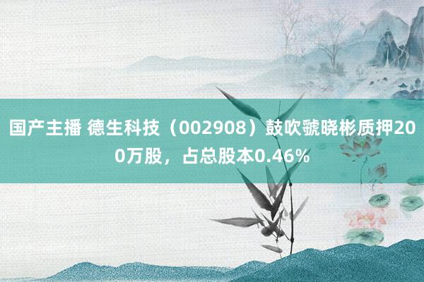 国产主播 德生科技（002908）鼓吹虢晓彬质押200万股，占总股本0.46%