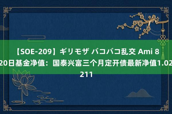 【SOE-209】ギリモザ バコバコ乱交 Ami 8月20日基金净值：国泰兴富三个月定开债最新净值1.0211