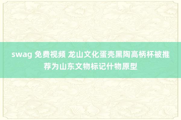 swag 免费视频 龙山文化蛋壳黑陶高柄杯被推荐为山东文物标记什物原型