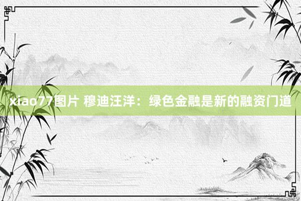 xiao77图片 穆迪汪洋：绿色金融是新的融资门道